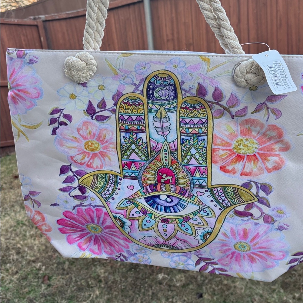 Colorful Hamsa Tote Bag - Picture 4 of 4